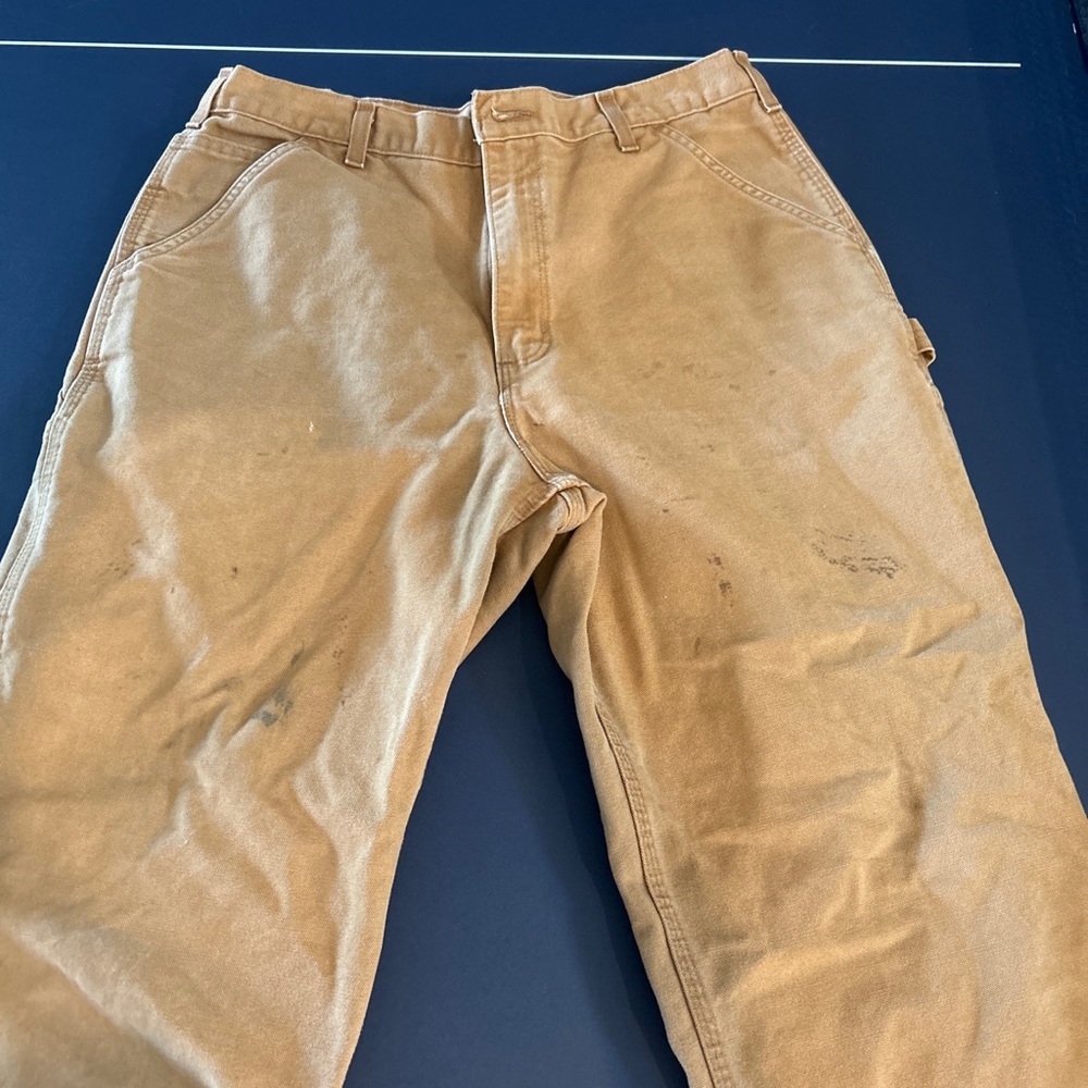 Carhartt khaki original dungarees fit work pants